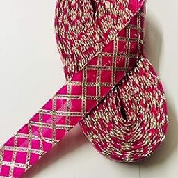 Vardhman (9 Meters) Handmade Traditional Rajputani/Rajasthani Embroidered Designer Piping Gota Patti Magji Lace - Exquisite Embellishment for Saree Border, Dupattas & Cushion Covers (Pink-2)-image-42