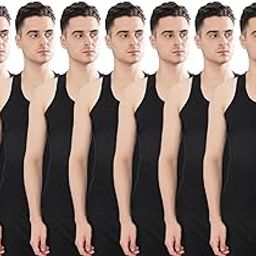 Men's Black Pack of 7 Solid Cotton Regular Vest-picture-12