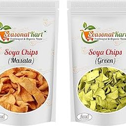 Seasonal Kart Combo Pack of Masala Soya Twisters Chips 200 gm and Green Soya Chips 200 gm Pudina Flavouring Total 400 gm |Crunchy Cracker, 100% Vegan I Low Calorie-image-68