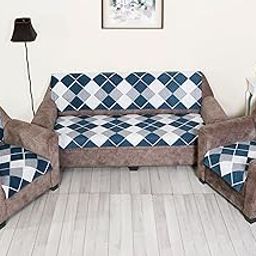 AMAZE ATTIRES Printed Quilted Sofa seat Cover for 5 Seater with Antiskid Backing & Easily Machine Washable Sofa seat Runner for Couch (22 Inches X 22 Inches - 4 Piece, 22 X 68 Inch - 2 Piece) D6-image-21