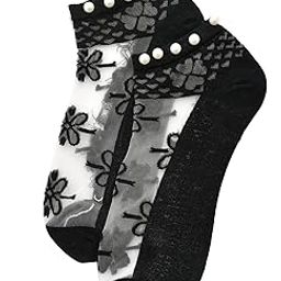 Multicolour Transparent Ankle Length Cotton Net Socks For Women and Girls, Ankle Socks for Women, Net Socks for Women Stylish-image-71