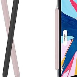 AHASTYLE Ultra Thin Case Silicone Skin Cover Compatible with Apple Pencil 2nd Generation, iPad Pro 11 12.9 inch-2 Pack (Black & Pink)-32