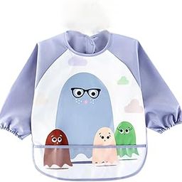 SNOWIE SOFT® Sleeved Bib Baby Bib with Pocket, Toddler Bib, Smock, Washable and Lightweight Waterproof Fabric, Fits Bibs for Baby 6 Months+-image-28