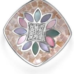 Mother of Pearl Oasis Silver Ring-image-75