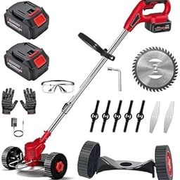TRUEROSE Battery-Powered Weed Cutter, Cordless Garden Edger 24V Brush Cutter Machine with 2 Batteries | Multi-Functional Weed Trimmer-image-8