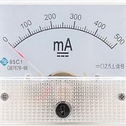 UJEAVETTE Rectangular Needle DC Ammeter Current Panel Meter Class 2.5 Charging Battery 0-500MA-32