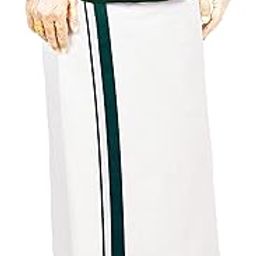 Mens Thick Border 100% Cotton Dhoti 2.00 Meters Pure White Mundu/Vesti-picture-42