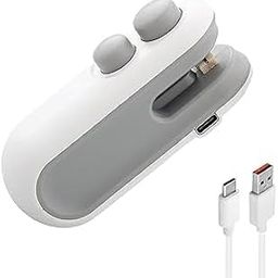 Portable Mini Heat Sealer and Cutter, USB Rechargeable, Magnetic Heat Sealing Machine for Food Storage, White-image-96
