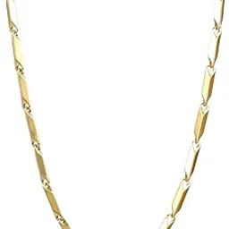 bold by priyaasi Twisted Cuboids Gold-Plated Link Chain - Stylish, Sturdy, Premium, Plated Chains for Men and Boys-picture-17