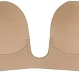 Invisible Push Up Bra Strapless Bra Sticky Silicone Deep U Cup D Flesh Color-image-21