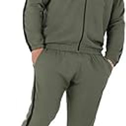 Instafab Plus Men's Zip-Front Tracksuit Set For Casual Wear | Point Collar | Long Sleeve | Zipper Closure | Plus-Size Fit | Tracksuit Set Crafted With Comfort Fit For Everyday Wear-image-1