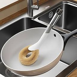 Avishkaram Natural Palm Pot Brush Long Handle, Premium Dishwashing Brush, Durable Kitchen Scrub Brush Pans and Pots Brush Kitchen Sink Countertop Scrub Brush Cleaning-picture-24