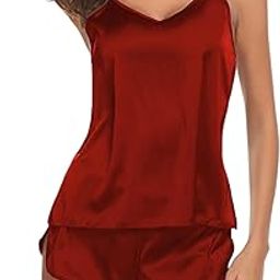 Women's Satin Nightwear Set – Sleeveless Camisole Top with Matching Shorts | Soft Sleepwear for Daily Use | Comfortable & Stylish Night Dress-image-73