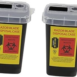 SOESFOUFU 2pcs Boxes Blade Storage Box Tin Afeitadora Lip Gloss Containers Maquina Sharps Bins Garbages Blades Safety Razor Case Factory Bank Men Sharps Disposal Case Razorblade Shop Plastic-image-44