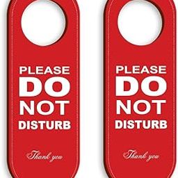 100yellow® Please Do Not Disturb Sign Door Hanger set of 2 Red ( Size 24 X 8 Cm )-image-89