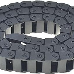 RELAND SUN Black Plastic Cable Wire Carrier Drag Chain 1M Length for CNC, with End Connectors (15 * 50,Closed)-image-20