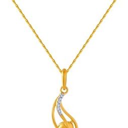 p.c. chandra jewellers 14k (585) Yellow Gold and American Diamond Pendant for Women-picture-7