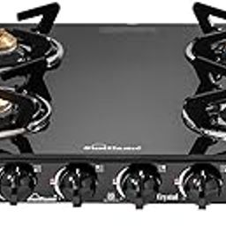 Sunflame Crystal 4 Burner Gas Stove |1 Jumbo, 1 Medium and 2 Small Brass Burners | 2 Years Product Coverage by Sunflame | Manual Ignition | Heavy Duty Pan Support | PAN India Presence | Black-image-70