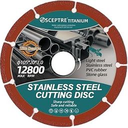 SCEPTRE Professional Stainless Steel Cutting Disc – 105mm Cutter Disc Saw Blade for Angle Grinder, Light Steel, PVC, Rubber, Stone, Glass, Dry Cutting Grinding Blade, Multicolor-picture-30