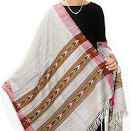 Hand Woven Pure Wool Kullu Handloom Soft and Warm Stole Scarf Traditional Kullu Weaving Design for Girls and Women-image-12