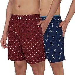 Men's Super Combed Cotton Boxer Shorts Elasticated Waist Pack of 2-image-50