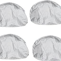 PHILLIN Polyester Helmet Cover - Protects from Dust, Rain, Scratches | Dustproof Waterproof Lightweight and Durable Secure Universal Size Helmet Storage Bag for Motorcycles (Light Grey) - Pack of 4-21