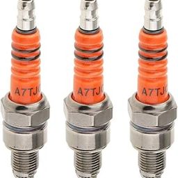 CALANDIS™ 3 Pieces A7TJC Spark Plug 3 Electrode CG 125cc 150cc 200cc 250cc Moped Scooter ATV Quad Dirt Bike-4