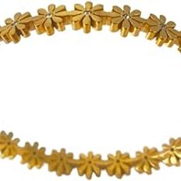 Dainty Gold Anti Tarnish Floral Cuff Bracelet, Crystal Accented Daisy Design, Fashion Jewellery for Womens & Girls, Womens Bracelet/bangle/Cuff-image-9