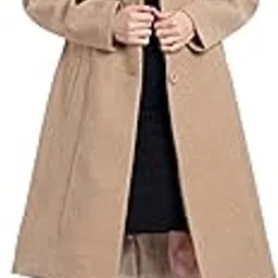 hautemoda Women's Winter Coat Trench Long Sleeves Over Coat With Pocket single Breasted-picture-0