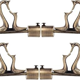 Arena Curtain Bracket Set, Swan Designed 1 Inch Parda Rod Holder, Antique Curtain Finials, Curtain Rod Holder Set for Doors & Windows, Curtain Rod Knobs 2 Set (4 Pcs)-image-6
