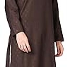 Trybuy Men's Blended Cotton Brown Kurta Pyjama Set-image-84
