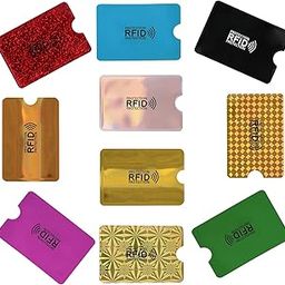 10pcs RFID Blocking Sleeves for Identity Theft Protection，Waterproof aluminum foil slim Design easily into your Wallet。 (colorful)-image-37