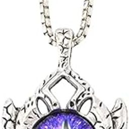 PURPLE-EYE PROTECT (T) - Pure Titanium Steel Pendant with Stainless Steel 24inch Round Box Chain, European trending Style for Men & Boy-image-62