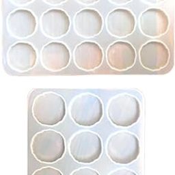 9-in-1 and 15-in-1 Cavity Agate Silicone Molds Combo for Resin Art – Soft, Reusable, Made in India – Ideal for Keychains, Pop Sockets, Car Dashboard Decor, and Subh Labh Hangings-1