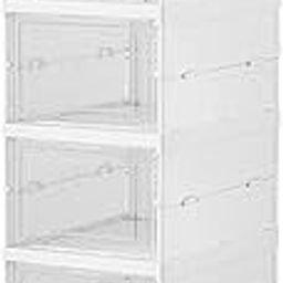 Sulfar 6 Tier Shoe Rack Collapsible Shoe Organiser with Door - Foldable Sneaker Crates Footwear Organiser for Men, Women, Heels, Boots, Loafers, Sneakers, Slippers-12