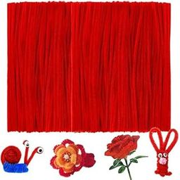 The Lovely Creations Pipe Cleaners Crafts, Pipe Cleaners 12 Inch Chenille Stem Fuzzy Sticks Crafts Supplies for Flowers Making, Arts and Crafts Home DIY (100pc) (RED)-image-14