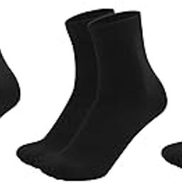 (Pack of 3 Pairs = 6 Socks Women Girls Cotton Black Ankle Length Socks-image-76