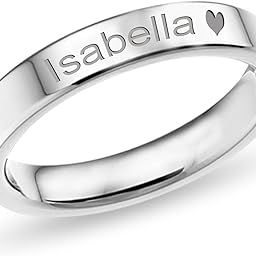 Personalised Customised 925 Sterling Silver Engraved Outside Massage Name Band Finger Ring For Women And Girls(size,14)-image-79