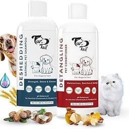 Fur N Tail Deshedding Shampoo & Detangling Conditioner for Dogs & Cats| Oatmeal & Coconut | Soft, Shiny Coat | for Puppies, Dogs & Cats | Anti-Itch, pH Balanced, All Breeds & Skin Types-image-123