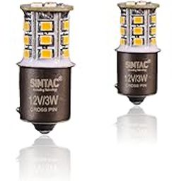 SIMTAC 3 Year Warranty 360° Reflecting LED Indicator Bulbs | Handmade | Retrofit (Amber, CROSS PIN)-0