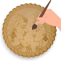 Designer Bandhu Radha Krishna MDF Board Cutout, Pre Marked MDF Board for Lippan Art, Pre Marked Mandala Art Board, Art and Craft Kit for Girls 9-12, Art and Craft (12 INCH)-image-20