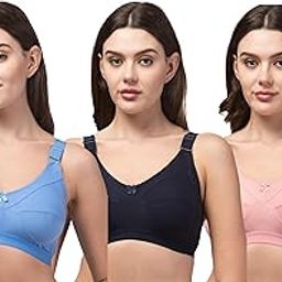 Women Full Coverage T-Shirt Bra Non Padded Wirefree Bra_42C Multicolour-image-64