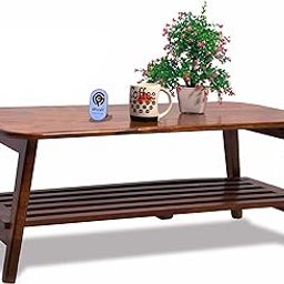GP CRAFT Solid Wood Center Coffee Table for Living Room Bedroom | Sofa Table | TV Table | Honey Finish-picture-12