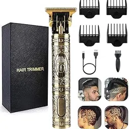 DEYOT Professional Hair Clippers For Men Electric Haircut Kit Hair Trimmer Grooming Waterproof Close Cutting T Blade Trimmer Usb Rechargeable Clippers For Hair Cutting With Guide Combs, Gold-image-75