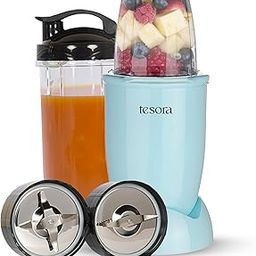 Tesora Nutri-Flash Mixer, Grinder & Blender | 400W | Comes with 2 Jars & a to-Go Lid | Stainless Steel Serrated & Cross Blade with Detachable Base | Finish Blue-picture-8