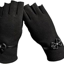 CALANDIS™ Half Finger Women Gloves Cotton Winter Warm Gloves for Women Outdoor Black | Home D?©cor-image-115