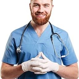 India Unisex Scrub Suit set V-Neck 3 Pocket Top and Cargo Type Trouser (32 XX small, SkyBlue) pack of 2-image-81