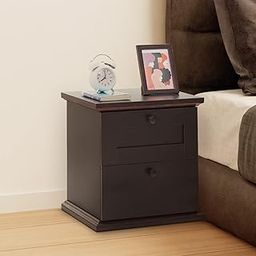 Green Soul Rivur Bedside Table with Two Drawers: Premium Design, Quality Engineered Wood, Stylish Suede Finish, Safe and Durable, 1-Year Warranty-24