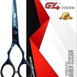 G4 J2 Japanese Steel Barber Hair Cutting Scissors Shears Tempered Stainless Razor Sharp Mustache Haircut Hairdresser (5.5 inch, Blue)-image-41