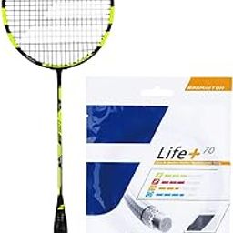 BABOLAT X-Feel LITE HIGH Modular Full Graphite UNSTRUNG Badminton Racket with Life Plus 70 String 10.2M,0.70MM Gauge-10